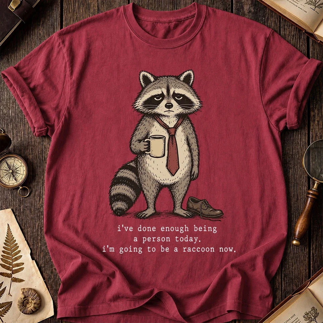 Clocked Out Raccoon T-Shirt product image 5