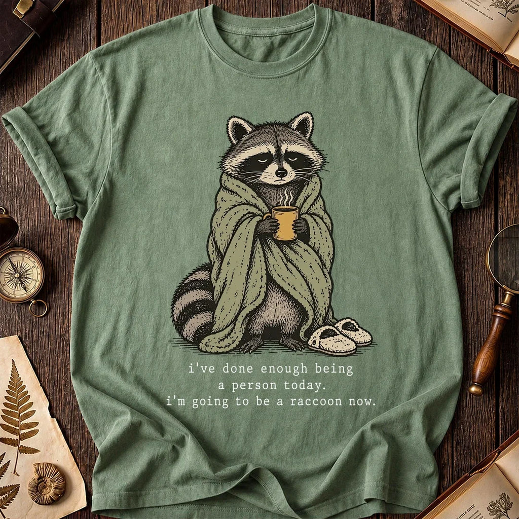 Cozy Escape Raccoon T-Shirt product image 1