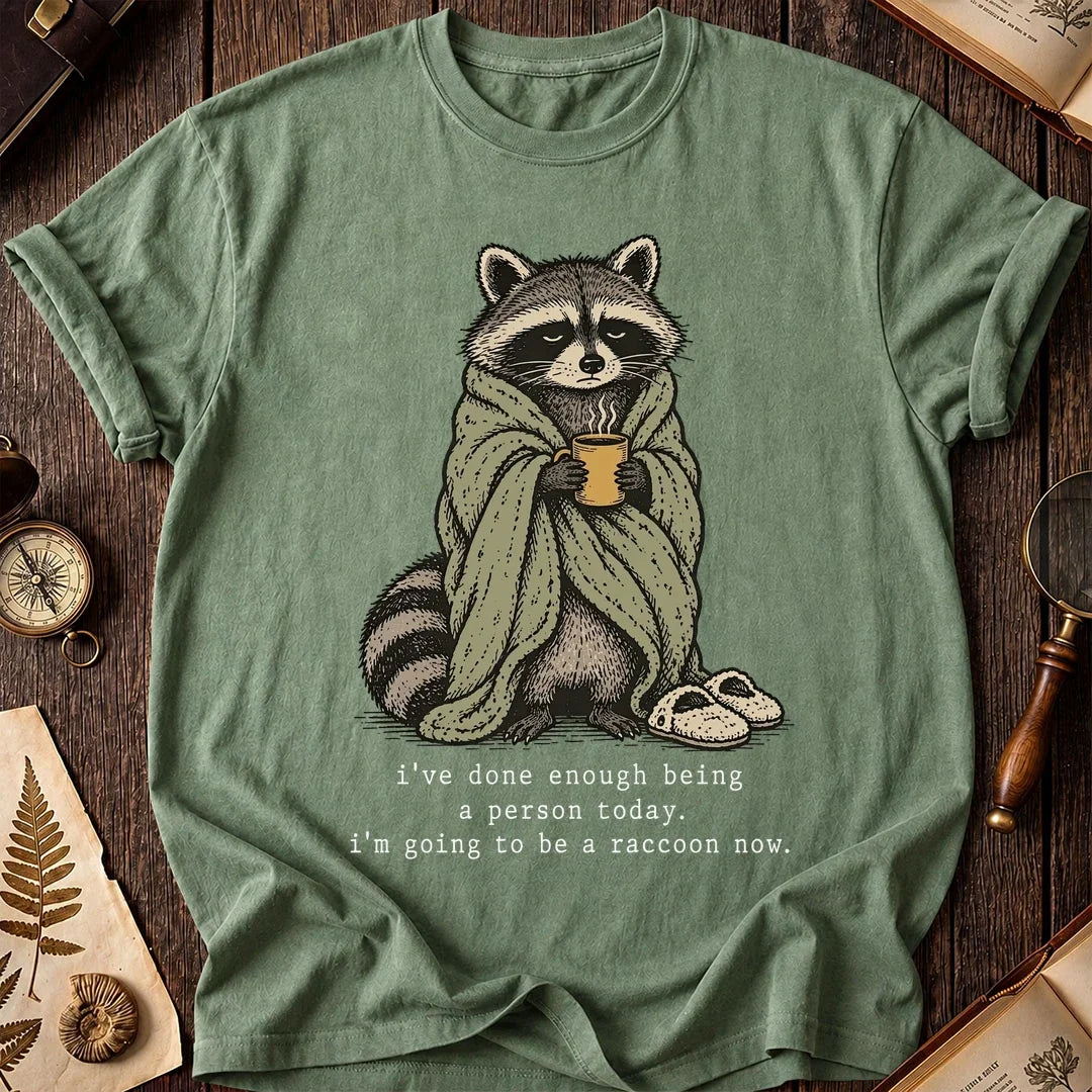 Cozy Escape Raccoon T-Shirt product image 1