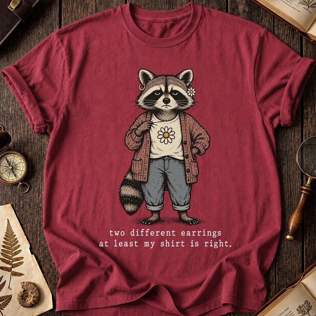 Earring Mix Raccoon T-Shirt product image 5