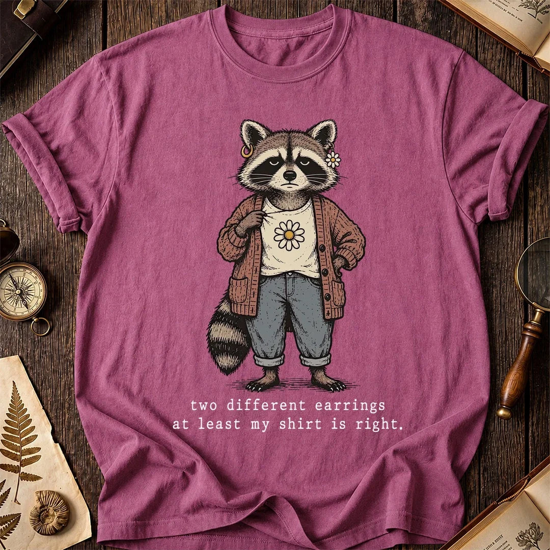 Earring Mix Raccoon T-Shirt product image 3